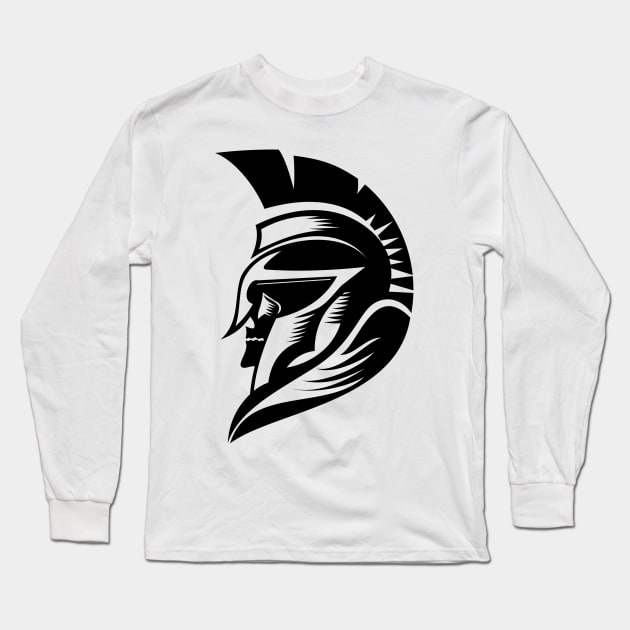 Spartan Helmet Long Sleeve T-Shirt by Whatastory